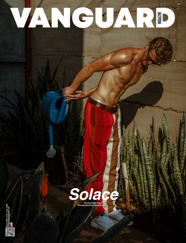 Chad Payne on the cover of Vanguard Magazine, 'Solace', photographed by Alexandra Klohn